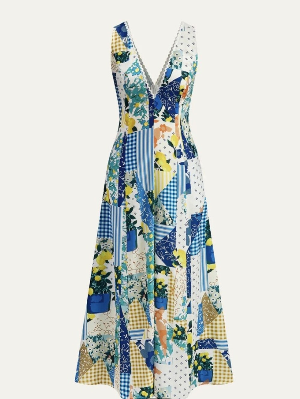 Commense Maxi Dress Cottage Core Floral Patchwork Print Vintage Inspired XL NWT - Picture 4 of 8